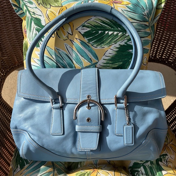 Coach Baby Blue Hampton Soho Y2K Satchel Handbag - Picture 12 of 12